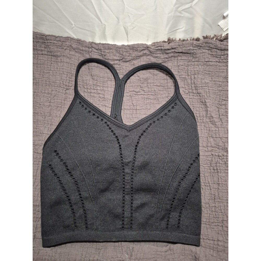 💥 SPIRITUAL GANGSTER Thea Ribbed Tank Pointelle Trim Black New Xs / S D6